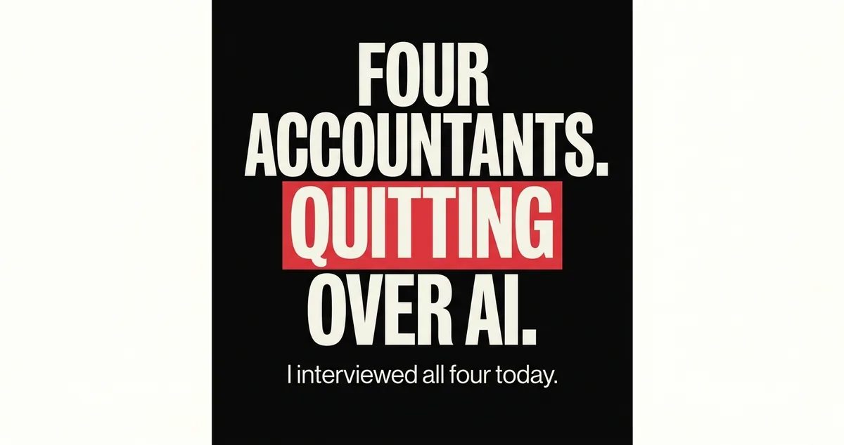 Four Zoom tiles — three silhouettes of accountants, one empty. The story of a morning of interviews.