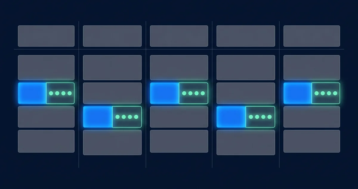 A schematic calendar week with highlighted planning-plus-parallel-agent blocks