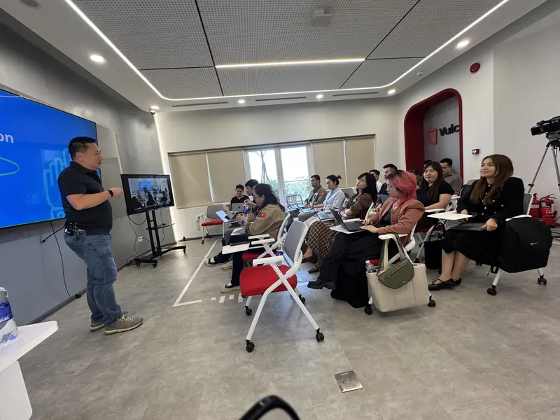 A leader presenting to the room
